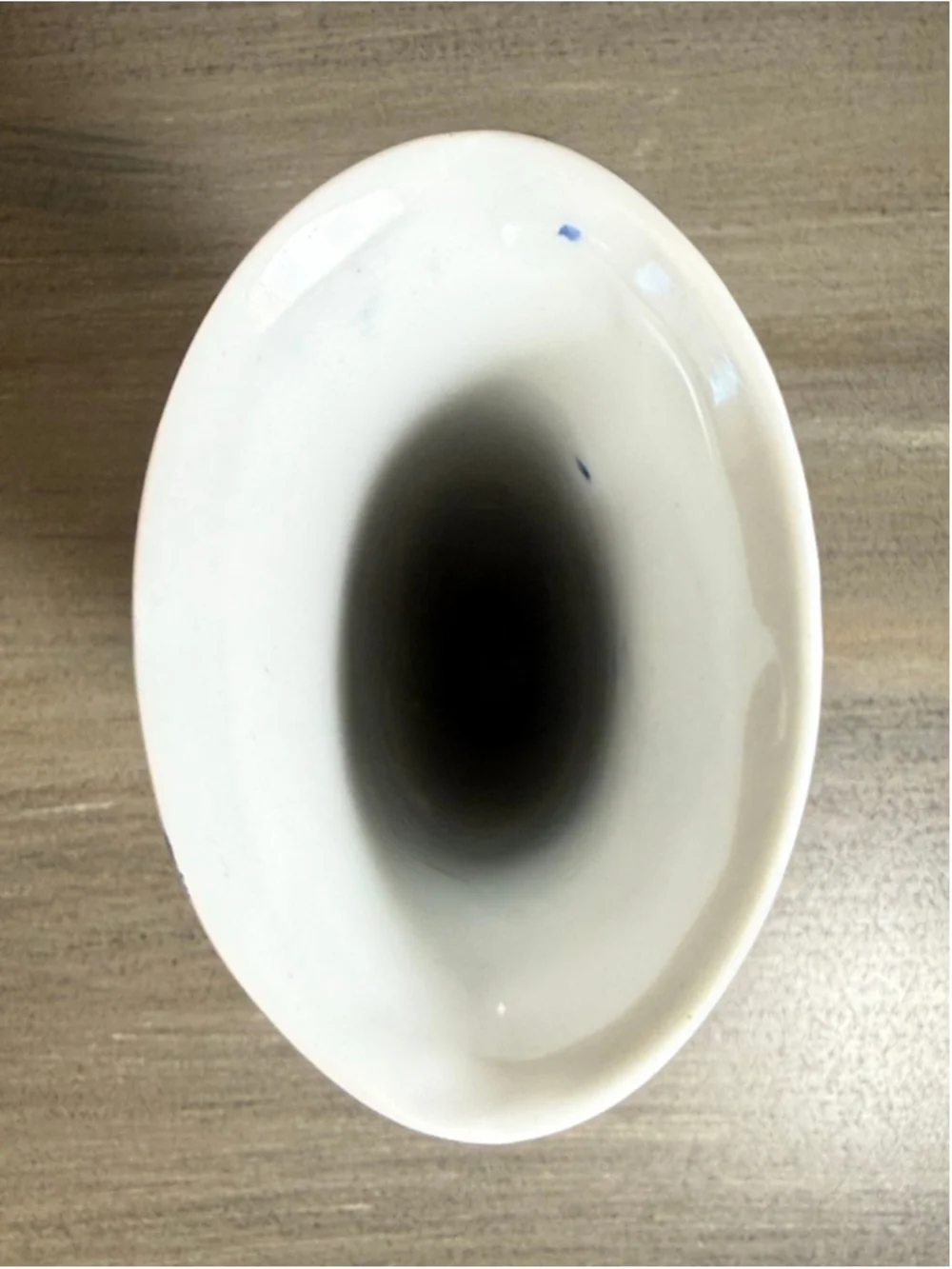 Vintage Japanese Porcelain Vase Decorated in Blue White Floral Trumpet Shape